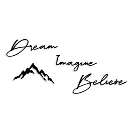 Wallity Dream Imagine Belive Escultura de Pared de Metal Negra